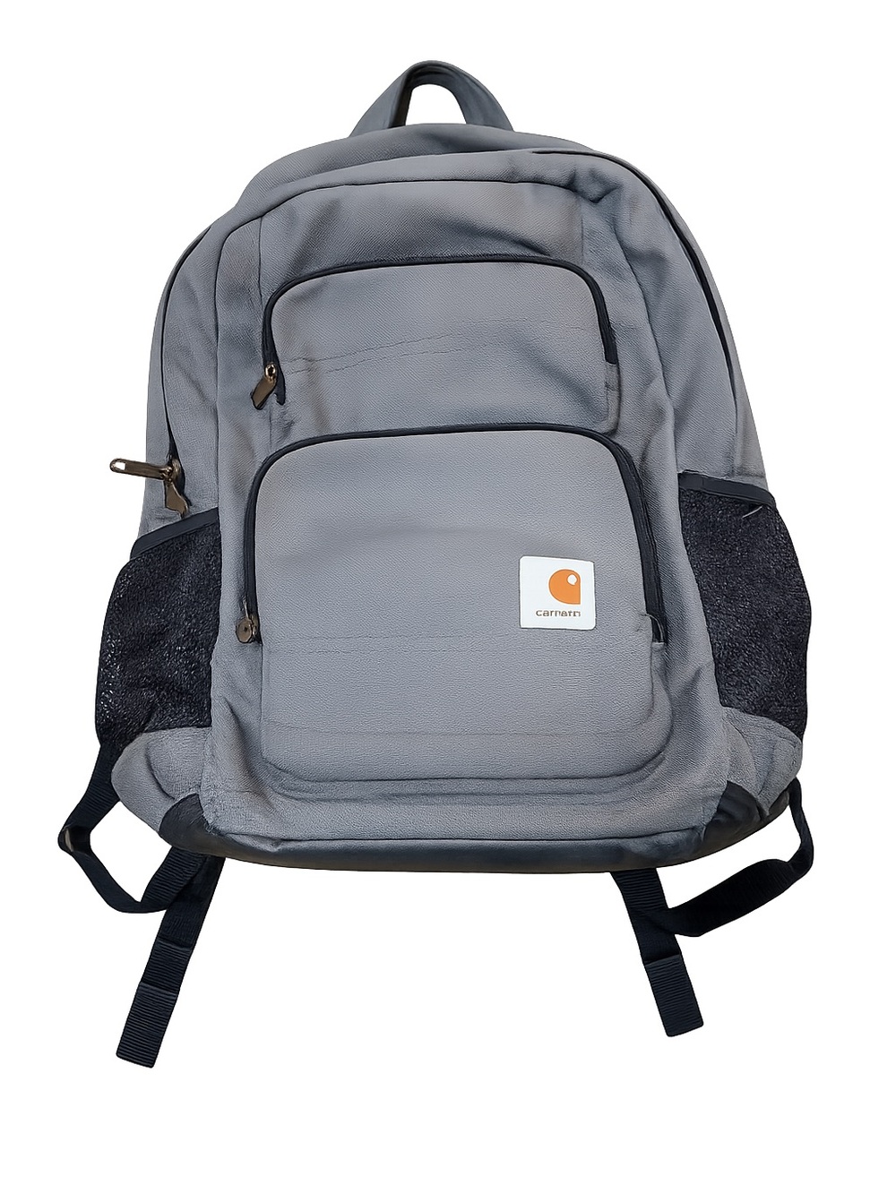 Carhartt Gray Laptop Backpack Book Bag Travel School Work Multi Pocket Canvas